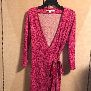 DVF pink wrap dress